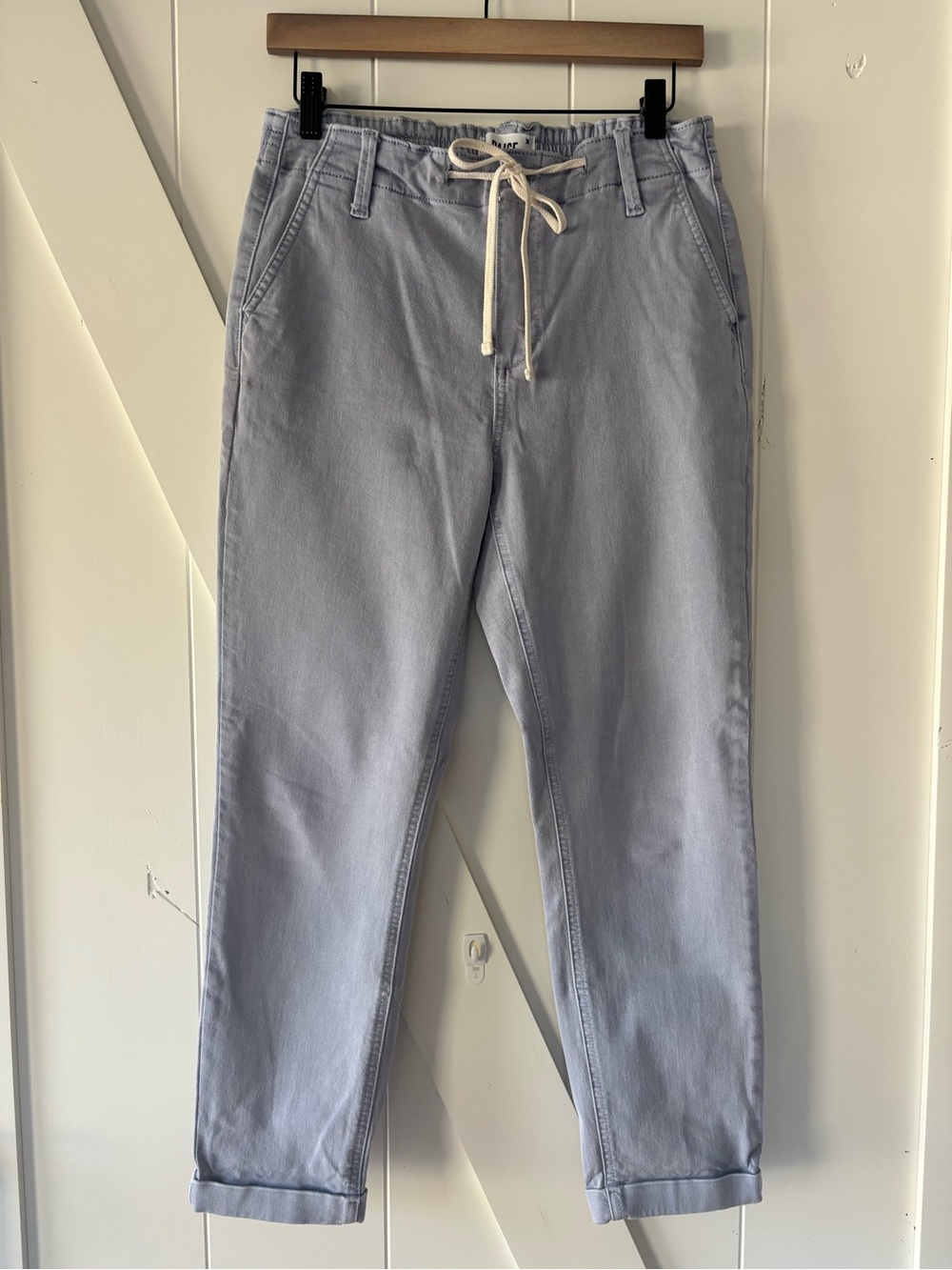 PAIGE Light Blue Drawstring Chinos